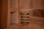 Panier rangement rotin naturel motif coquillages côtier