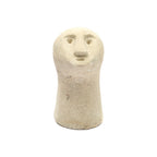 Figurine décorative en grès sculpté – Visage beige