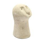 Figurine décorative en grès sculpté – Visage beige