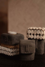 Sculpture décorative en pierre grise - 9x6 cm