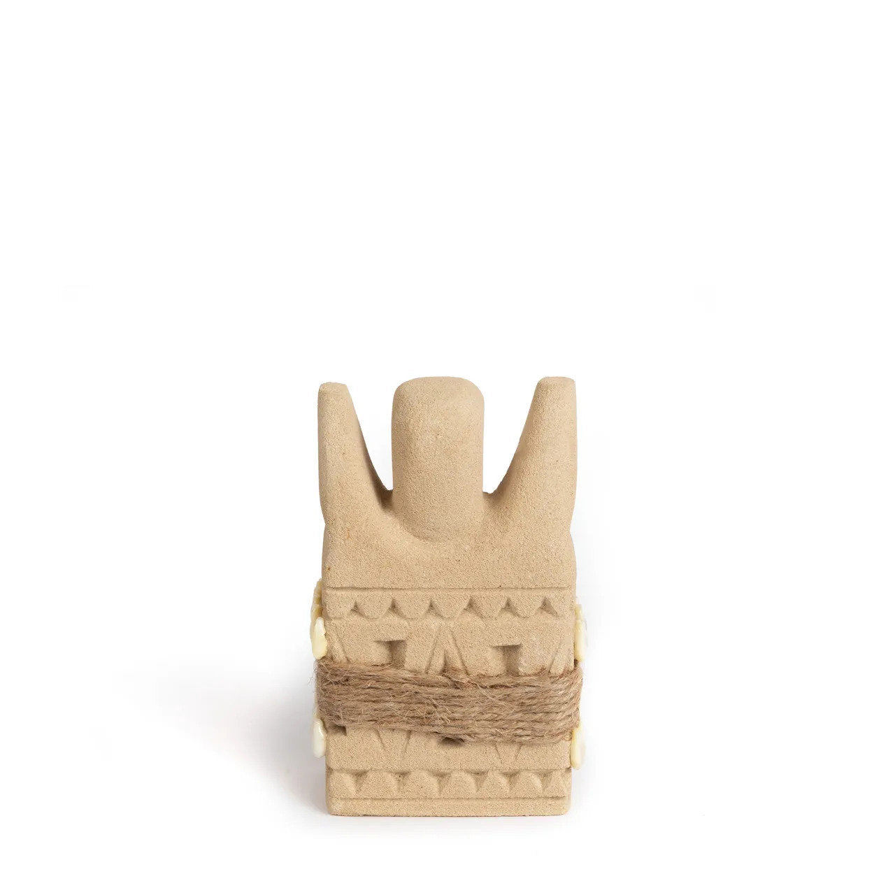 Statue décorative en grès avec coquillages – 14x8 cm