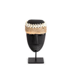 Statue décorative Sumba noire en grès et coquillages – 16 cm