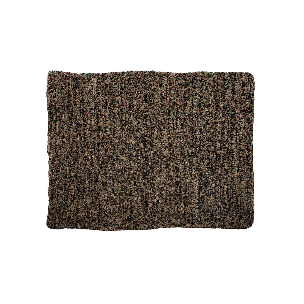 Tapis en jonc de mer noir naturel rectangle 180x240 cm