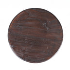Tabouret de salon bois foncé pieds perlés sculptés massifs – H50 cm