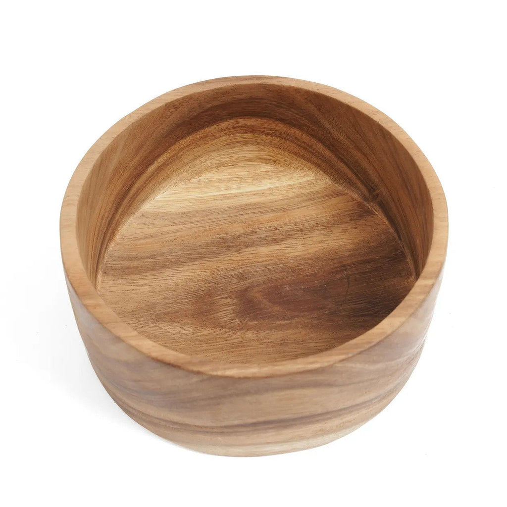 Bol rond en bois de Suar – Finition naturelle – Ø20 cm