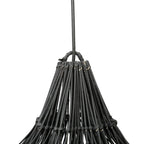 Suspension en rotin ajouré noir forme de fleur XL – Ø110 cm