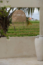 Suspension dôme en rotin naturel ajouré – 50x55 cm