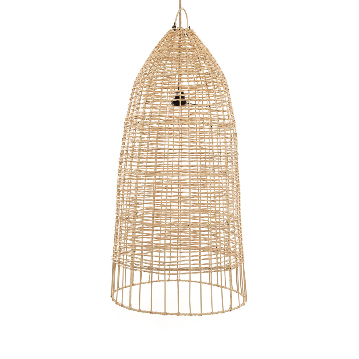 Suspension en rotin naturel cage 90 cm ronde