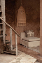 Suspension en rotin naturel cage 90 cm ronde