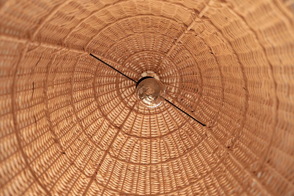 Suspension en rotin naturel cage 90 cm ronde