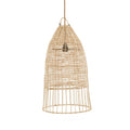 Suspension cage en rotin naturel 60 cm forme élancée