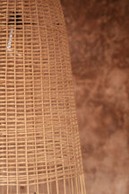 Suspension cage en rotin naturel 60 cm forme élancée