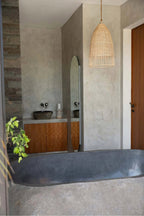 Suspension cage en rotin naturel 60 cm forme élancée