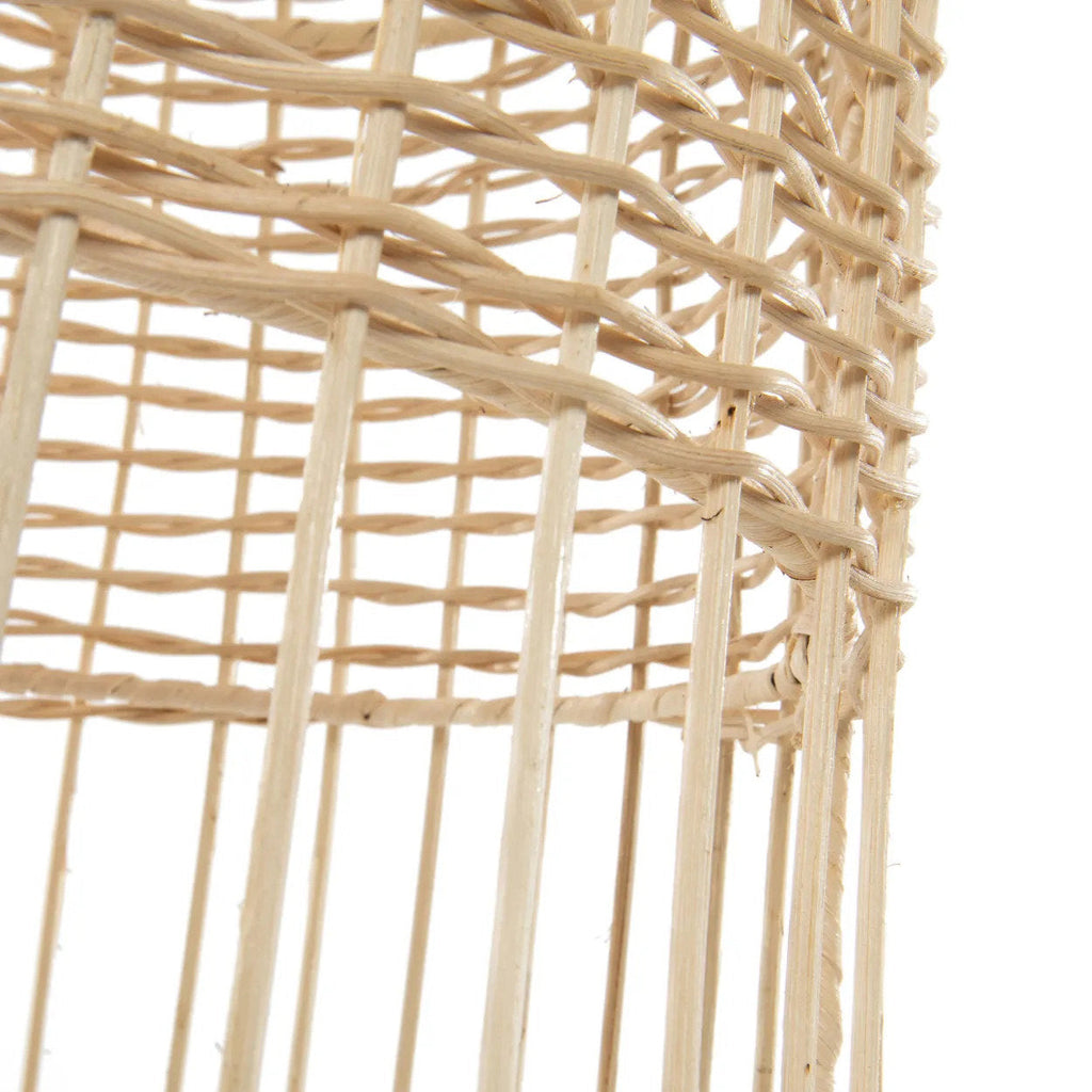 Suspension cage en rotin naturel 60 cm forme élancée