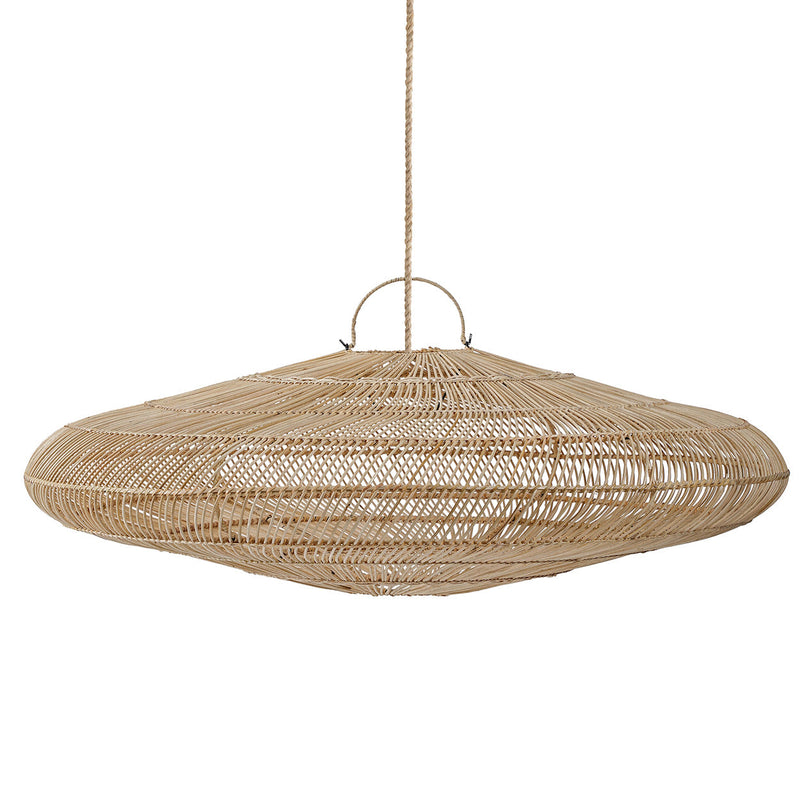 Suspension rotin naturel tressé soucoupe pour salon – Ø200 cm