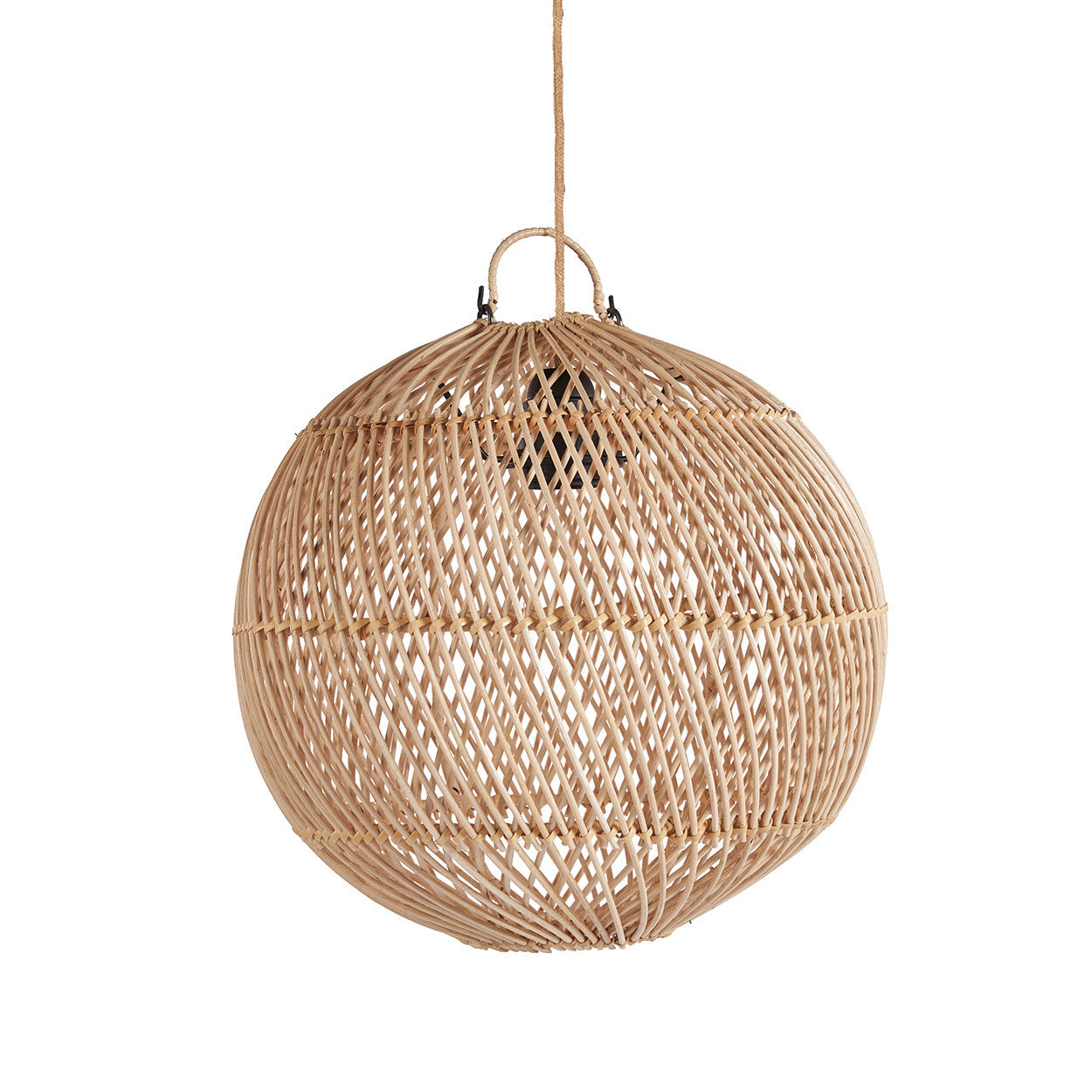 Suspension en rotin tressé – Forme bulle naturelle – Ø30 cm