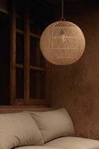 Suspension en rotin tressé – Forme bulle naturelle – Ø30 cm