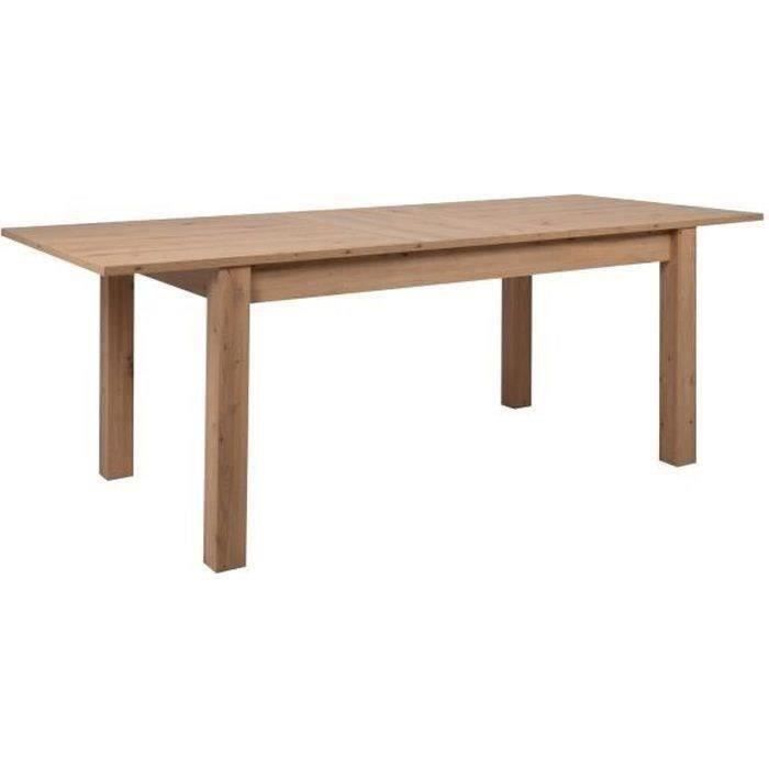 Table à manger extensible en bois clair rectangulaire – 160/200x90 cm