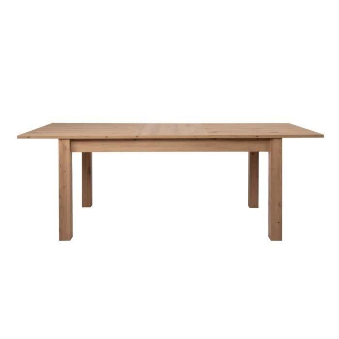 Table à manger extensible en bois clair rectangulaire – 160/200x90 cm