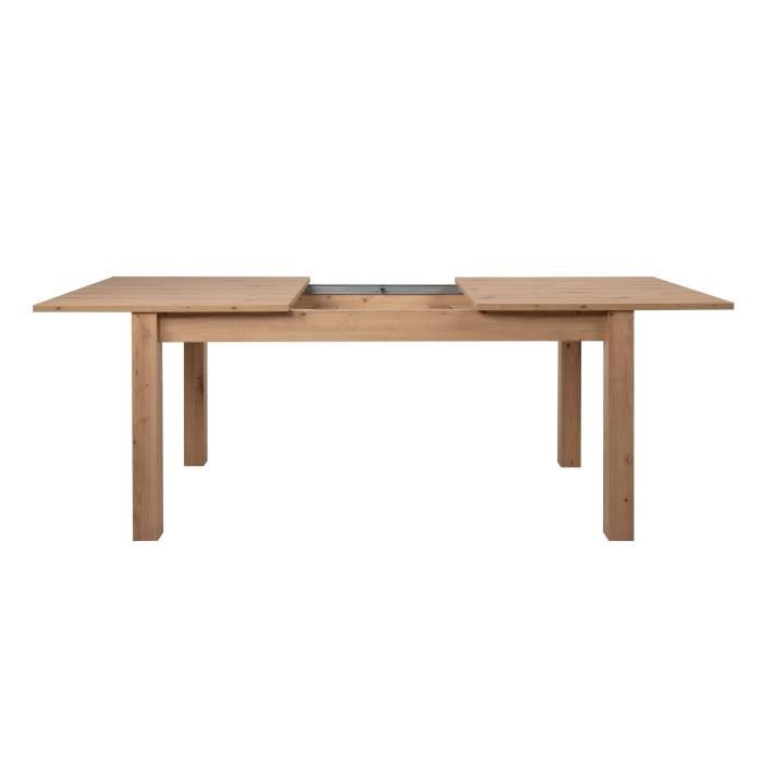 Table à manger extensible en bois clair rectangulaire – 160/200x90 cm