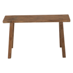 Banc en teck recyclé naturel pieds tréteaux – 80x17 cm