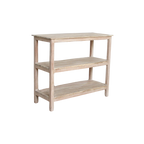 Étagère à chaussures en bois recyclé finition blanchie pour entrée – 90x35 cm