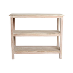 Étagère à chaussures en bois recyclé finition blanchie pour entrée – 90x35 cm