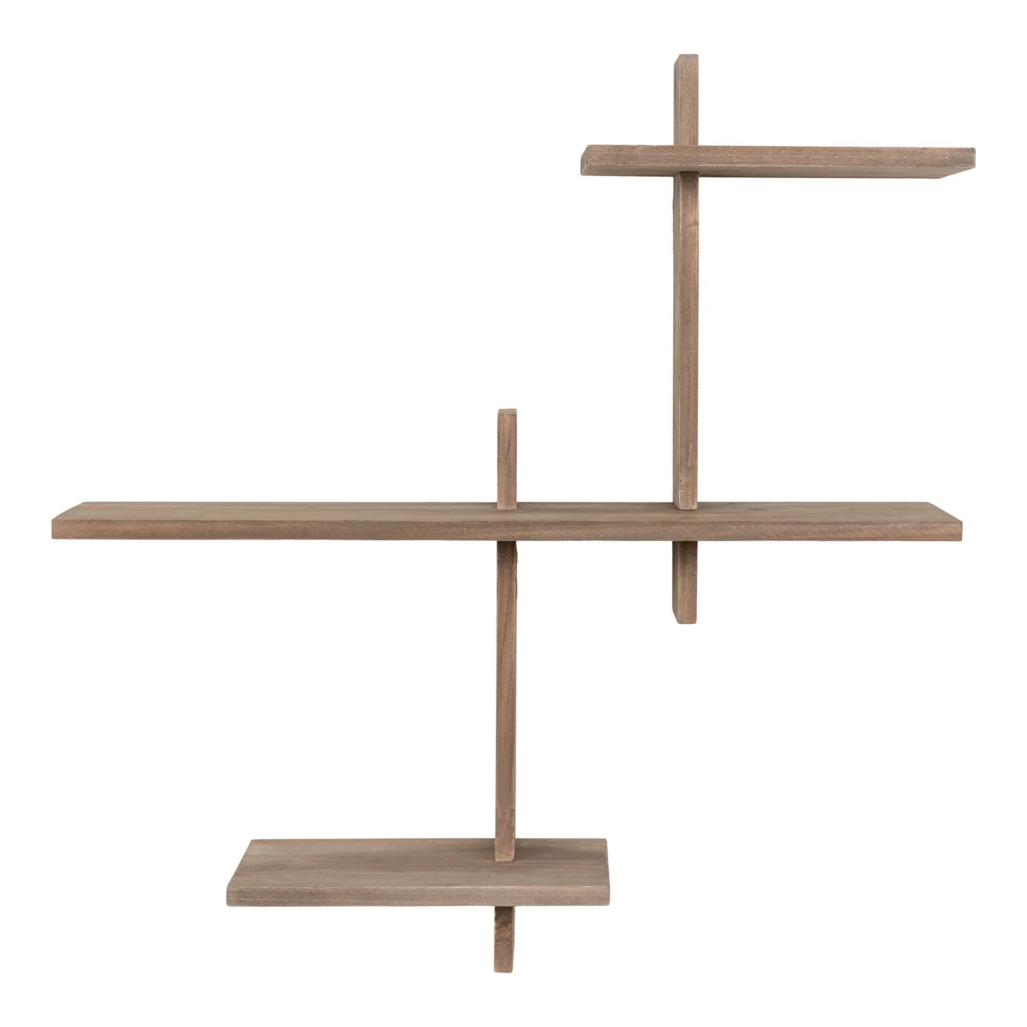Étagère murale en pin asymétrique – Bois naturel – 53x15x56 cm