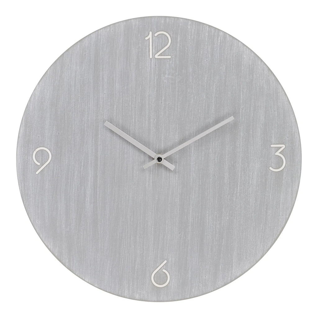 Horloge murale ronde en MDF gris clair ø40 cm silencieuse