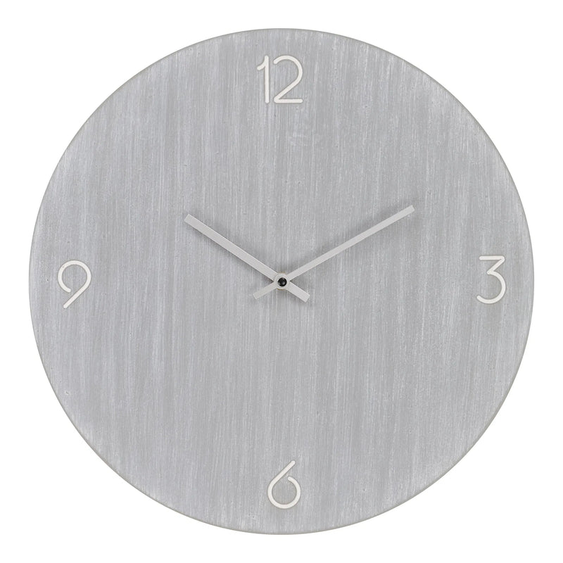 Horloge murale ronde en MDF gris clair ø40 cm silencieuse
