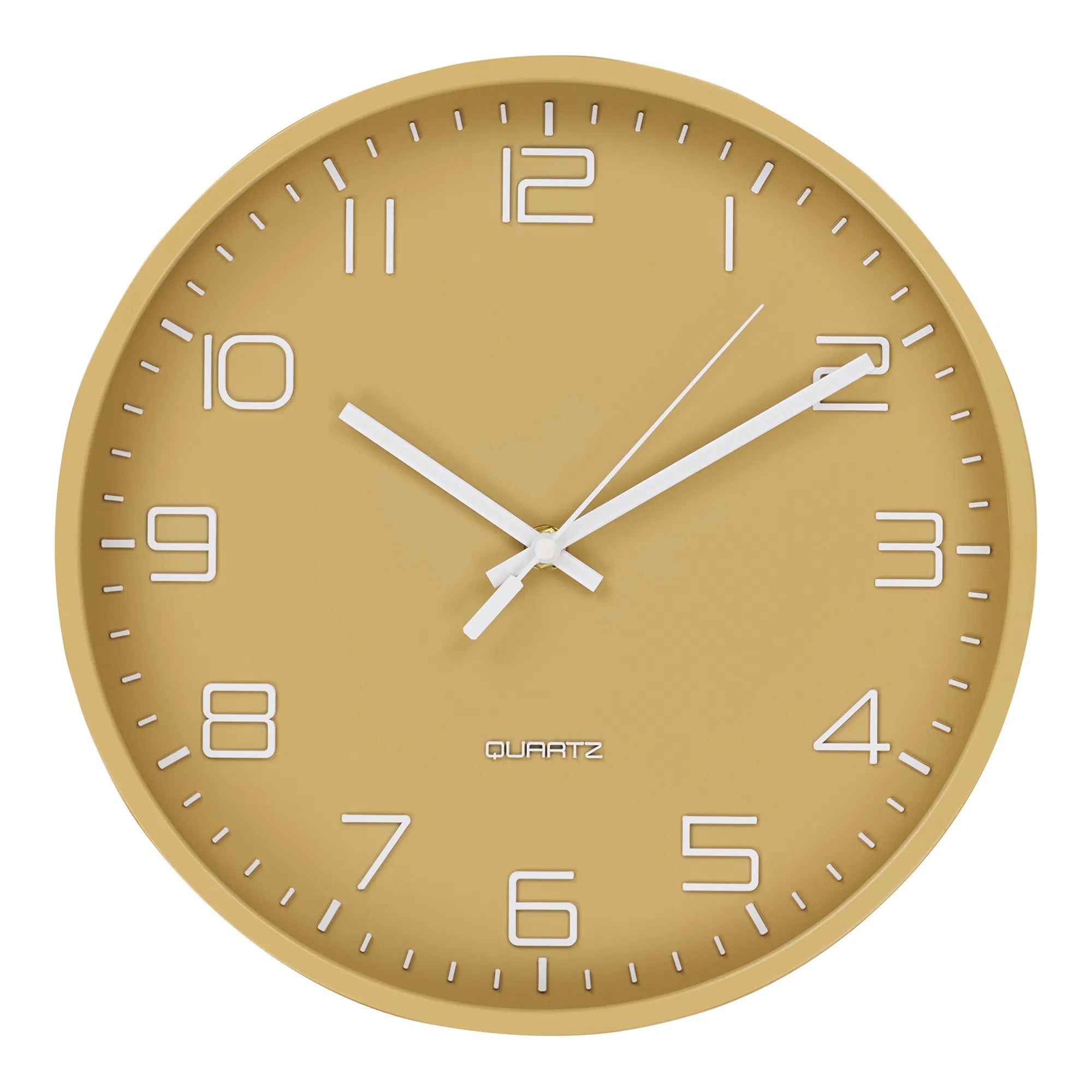 Horloge murale ronde en verre ocre à mouvement silencieux – Ø30 cm