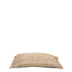Housse de coussin beige en coton avec franges - 30x50 cm
