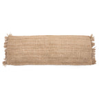 Housse de coussin rectangulaire beige coton - 35x100 cm