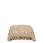 Housse de coussin carrée beige en coton à franges - 40x40 cm