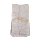 Serviettes de table en lin naturel beige – Lot de 4