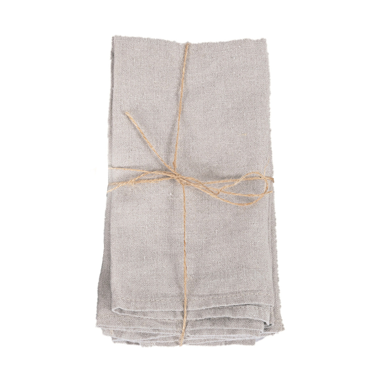 Serviettes de table en lin naturel beige – Lot de 4