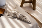 Serviettes de table en lin naturel beige – Lot de 4