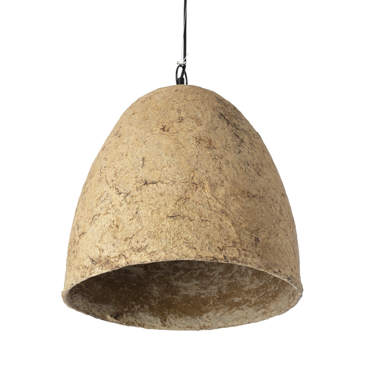 Suspension en papier mâché beige cloche – Ø40 cm