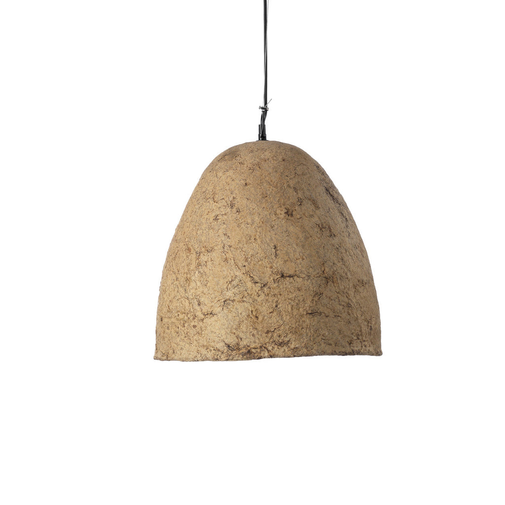 Suspension en papier mâché beige cloche – Ø40 cm