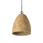 Suspension en papier mâché beige artisanal pour coin repas – Ø30 cm
