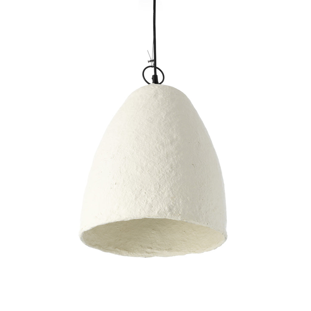 Suspension cloche en papier mâché blanc cassé – Ø30 cm