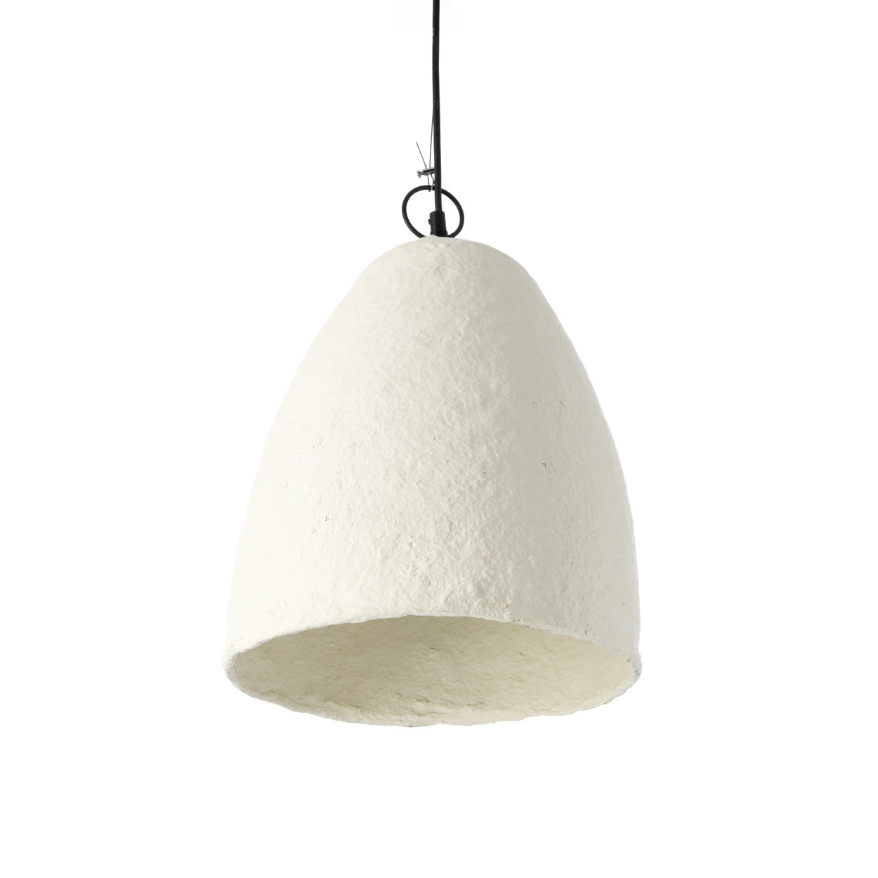 Suspension cloche en papier mâché blanc cassé – Ø30 cm