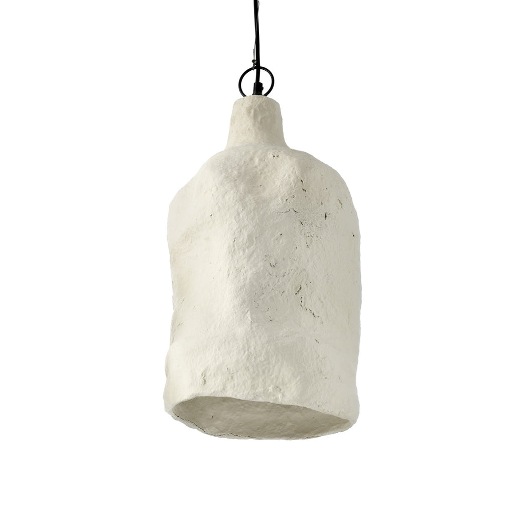 Suspension en papier mâché blanc sculpturale – H46 cm