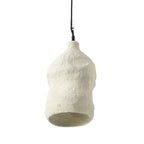 Suspension organique blanche texturée papier mâché – H36 cm
