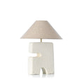 Lampe de table sculpturale en papier mâché blanc – H40 cm