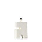 Lampe de table sculpturale en papier mâché blanc – H40 cm