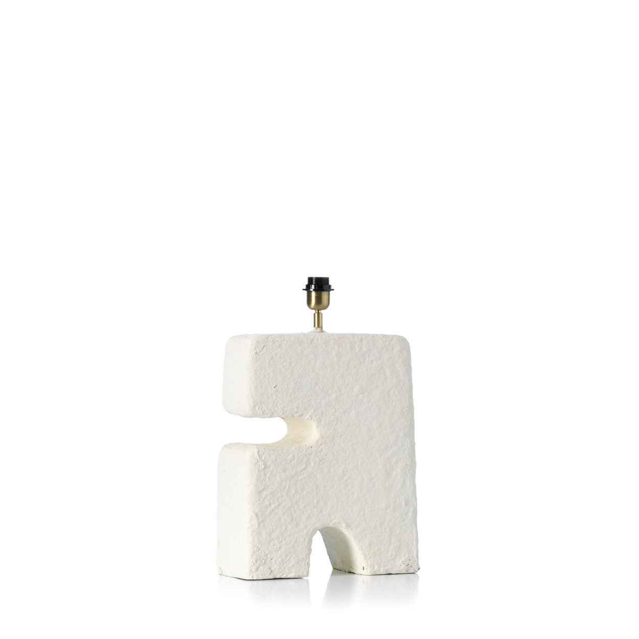 Lampe de table sculpturale en papier mâché blanc – H40 cm