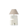 Lampe de table artisanale papier-mâché blanc pour chambre – H32 cm