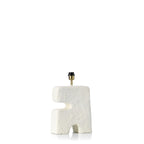 Lampe de table artisanale papier-mâché blanc pour chambre – H32 cm