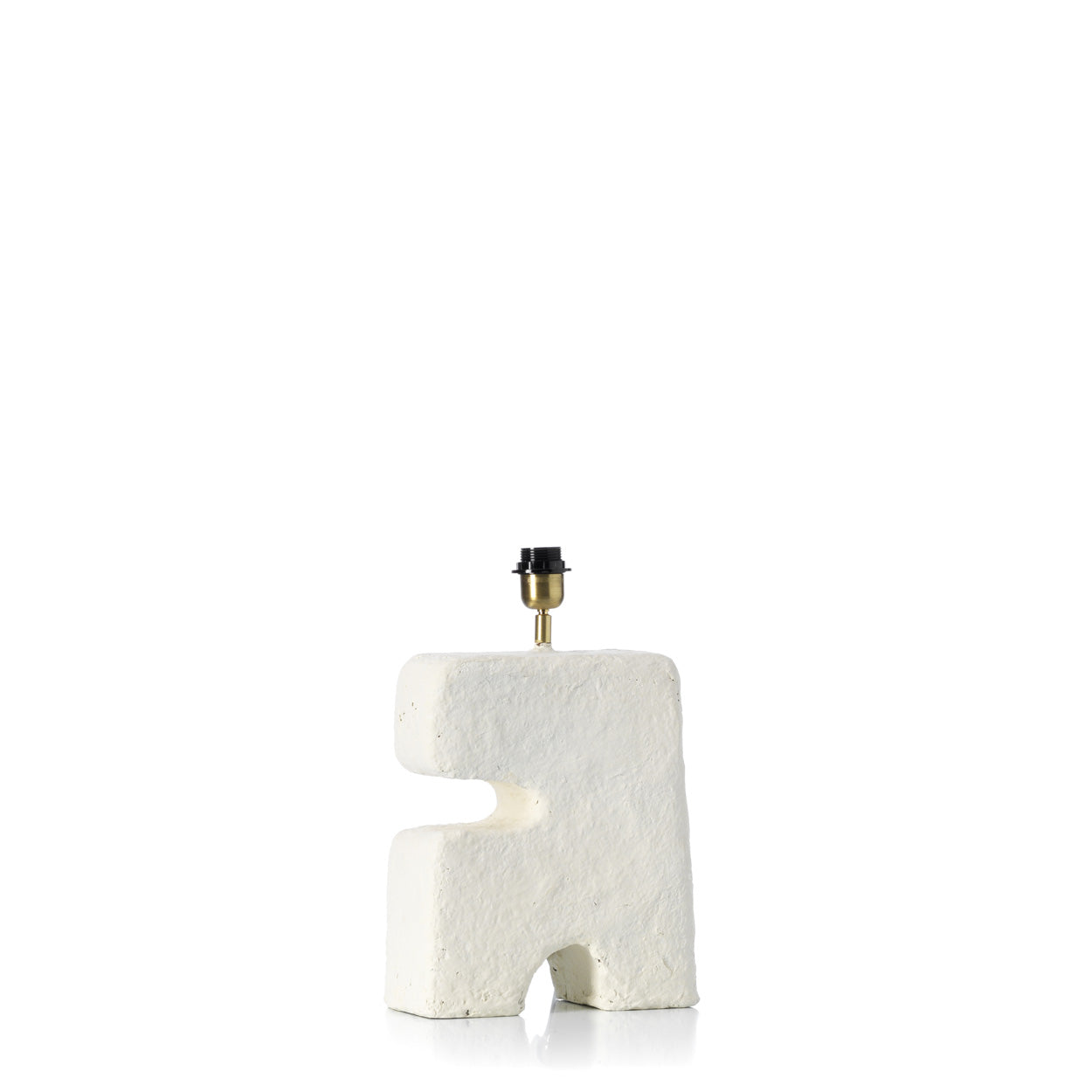 Lampe de table artisanale papier-mâché blanc pour chambre – H32 cm